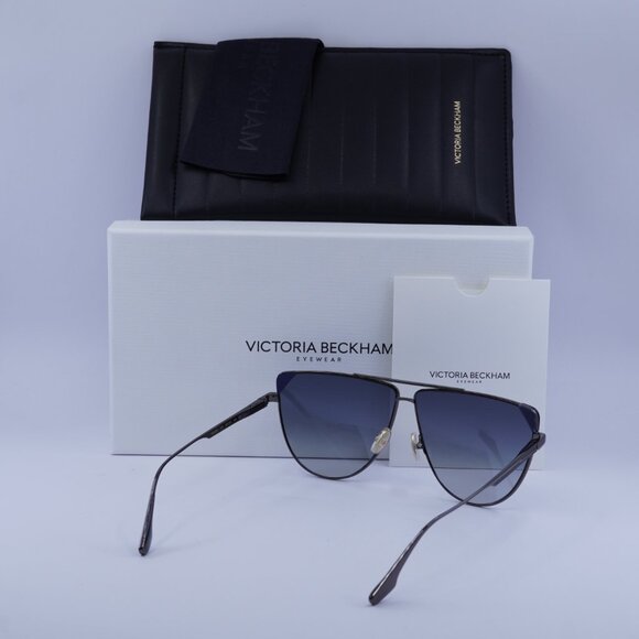 Victoria Beckham VB239S 319 Sunglasses Grey Aviator Frame, Blue Lenses - Picture 11 of 11